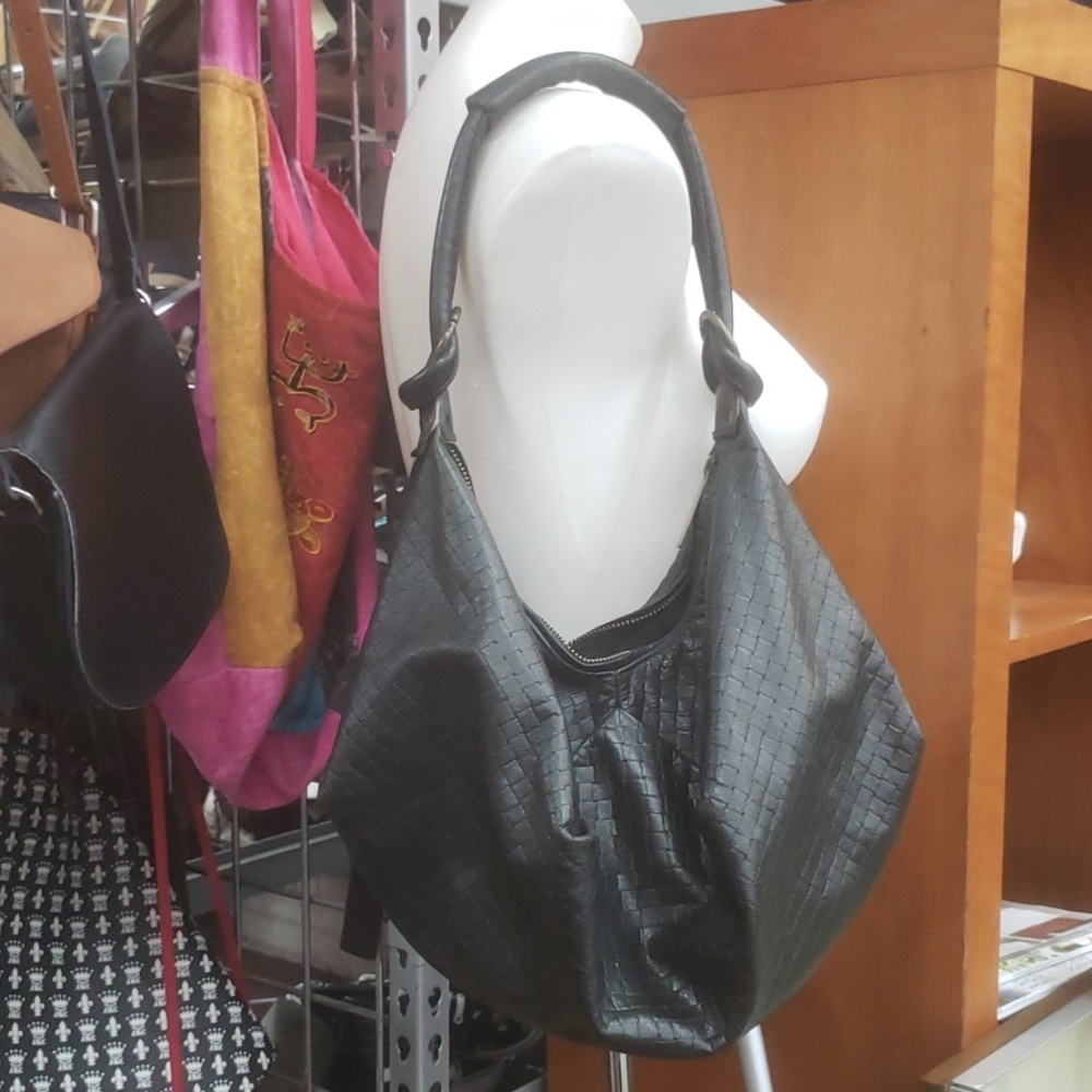 *  Leather Hobo Handbag *